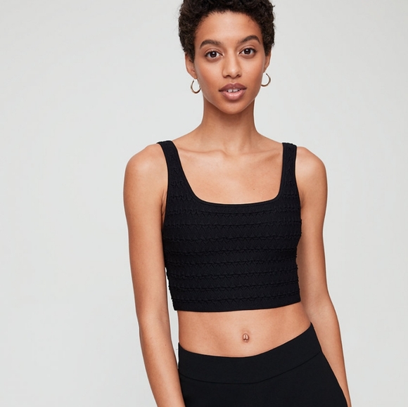 Textured Babaton Sculpt Knit Cropped Tank - Picture 5 of 11